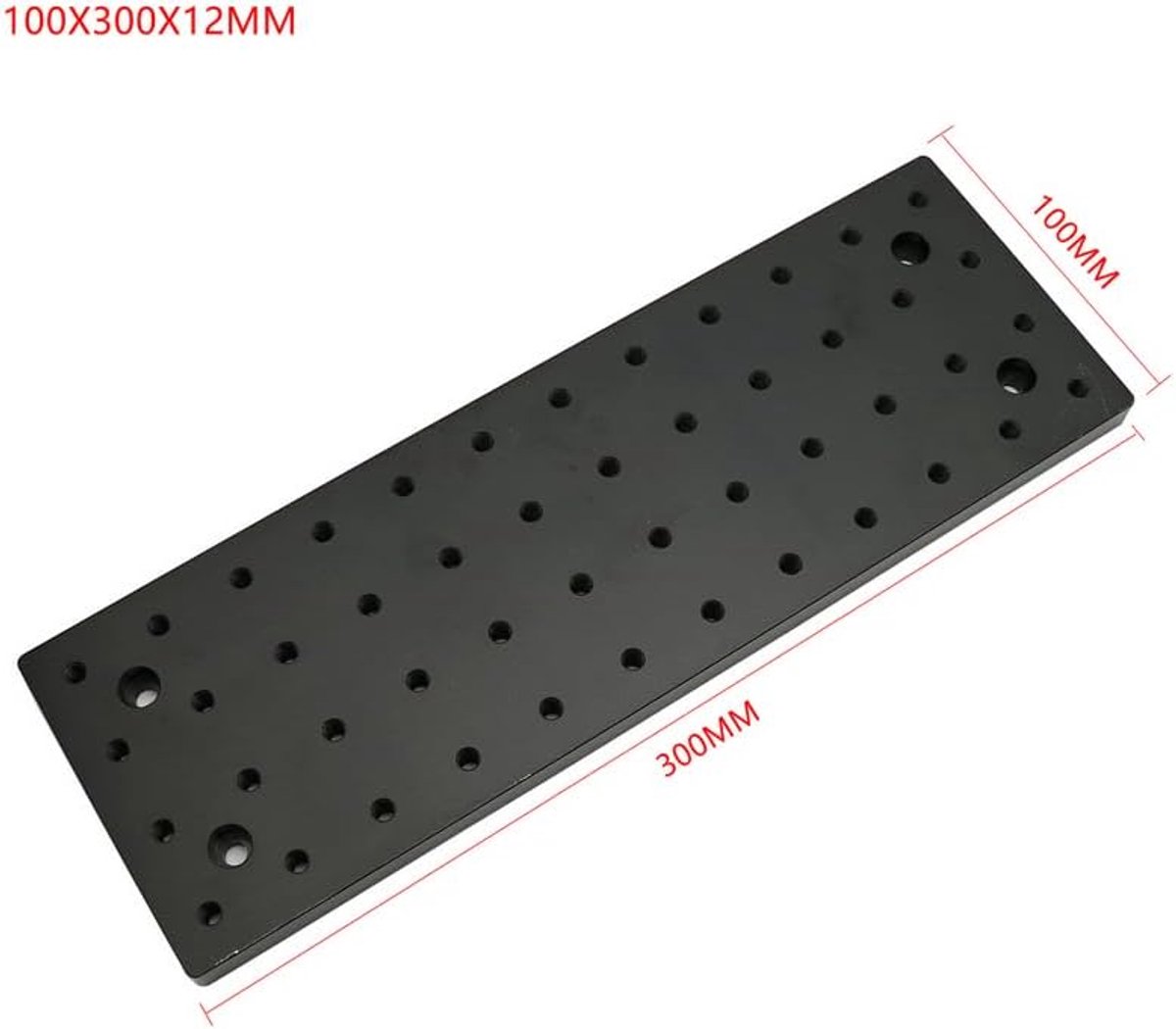 Honingraat Werkbank - Optisch Platform - Experimenten Opzetten - Geanodiseerd Aluminium - 100x300x12MM - Zwart