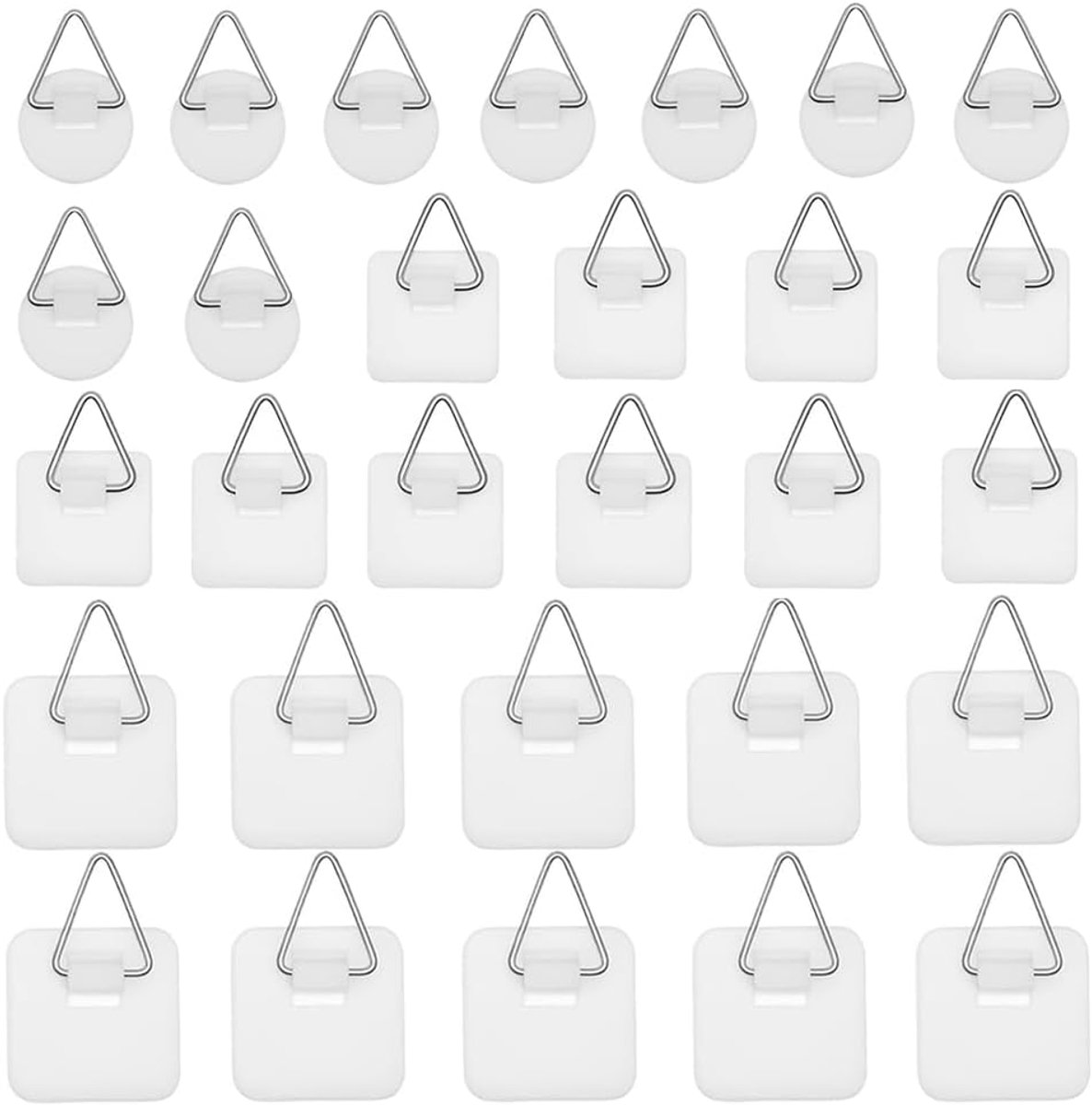 Set van 12 fotohangers zelfklevende fotohaken zelfklevende spijker voor fotolijsten linnen structuur zelfklevende hangers voor foto's drie vormen plastic verticale plaat