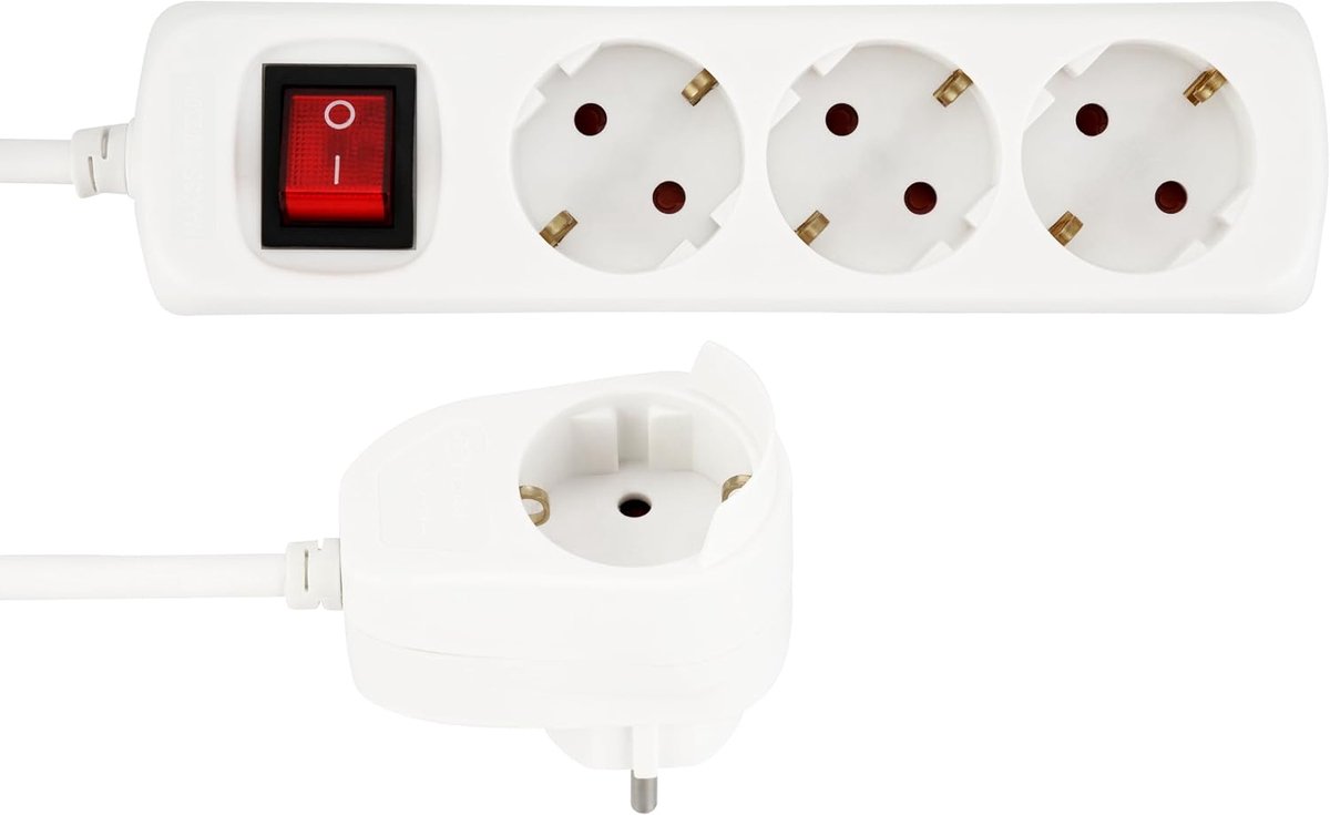 PowerSplit Stekkerdoos, meervoudige stekkerdoos 4-voudig (3+1) met