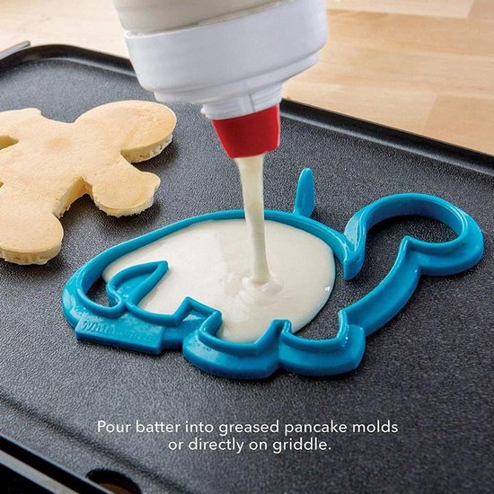 1000ML Batter Mixer Fles, Deegmixer voor Pannenkoeken, Handdeegdispenser met Meetmerken en Mengbal, Persfles Geen Lekkage Eénhandig, Deegdispenser Multifunctioneel, voor Pannenkoeken, Wafels, Crêpes — afbeelding 3