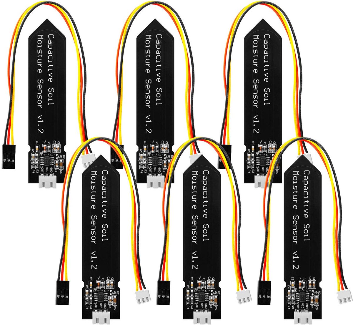 6 Stks Bodem Vochtsensor Hygrometer Module V1.2 Capacitieve, Analoge