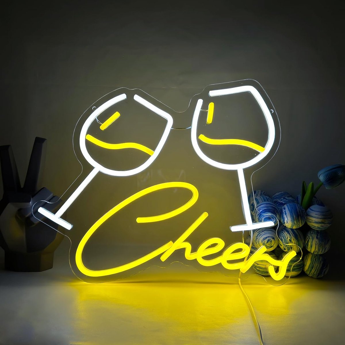 Neon Sign Bar Neon Borden Wijnglas Lichtreclame USB Neon Lights Sign voor Wanddecoratie LED Neon Signs voor Bar Gaming Room Thuis Bruiloft Verjaardag Party Bord Gift