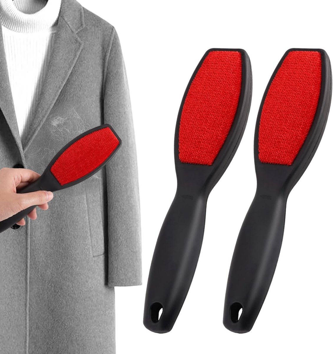 2 Pcs Dubbelzijdige Pluisborstel, Fluwelen Kledingborstel voor Wol | Lint Borstel pluisborstels, huisdierenhaarverwijderingsborstel,pluisverwijderingsborstel, kleding pluisverwijderaar