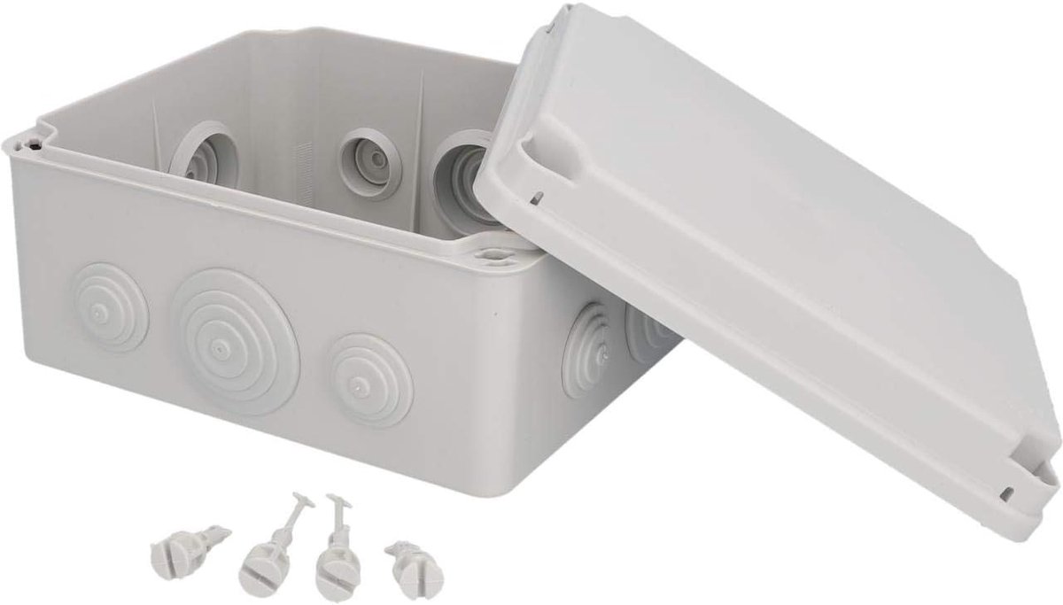 40208L opbouw-aftakdoos, aansluitdoos, installatiebehuizing, 175 x 151 x 95 mm, spatwater- en stofbescherming conform IP 65, schroefdeksel, 175 x 151 x 95 mm