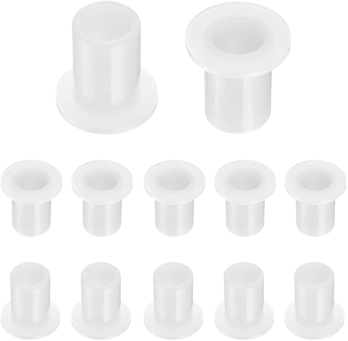 12 stuks flensbussen, kunststof glijlagers, ID 10,1 mm x AD 13 mm x lengte 20,5 mm nylon bussen, wit