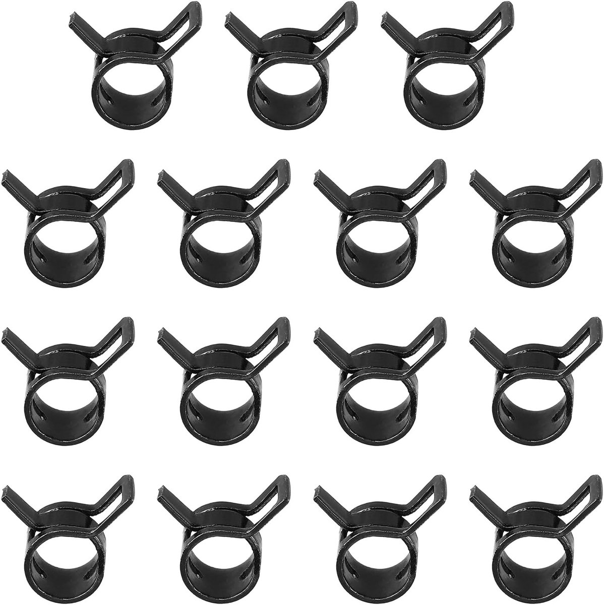 Veerband slangklemmen voor 8-9,2 mm OD-slang, 15 stuks siliconen