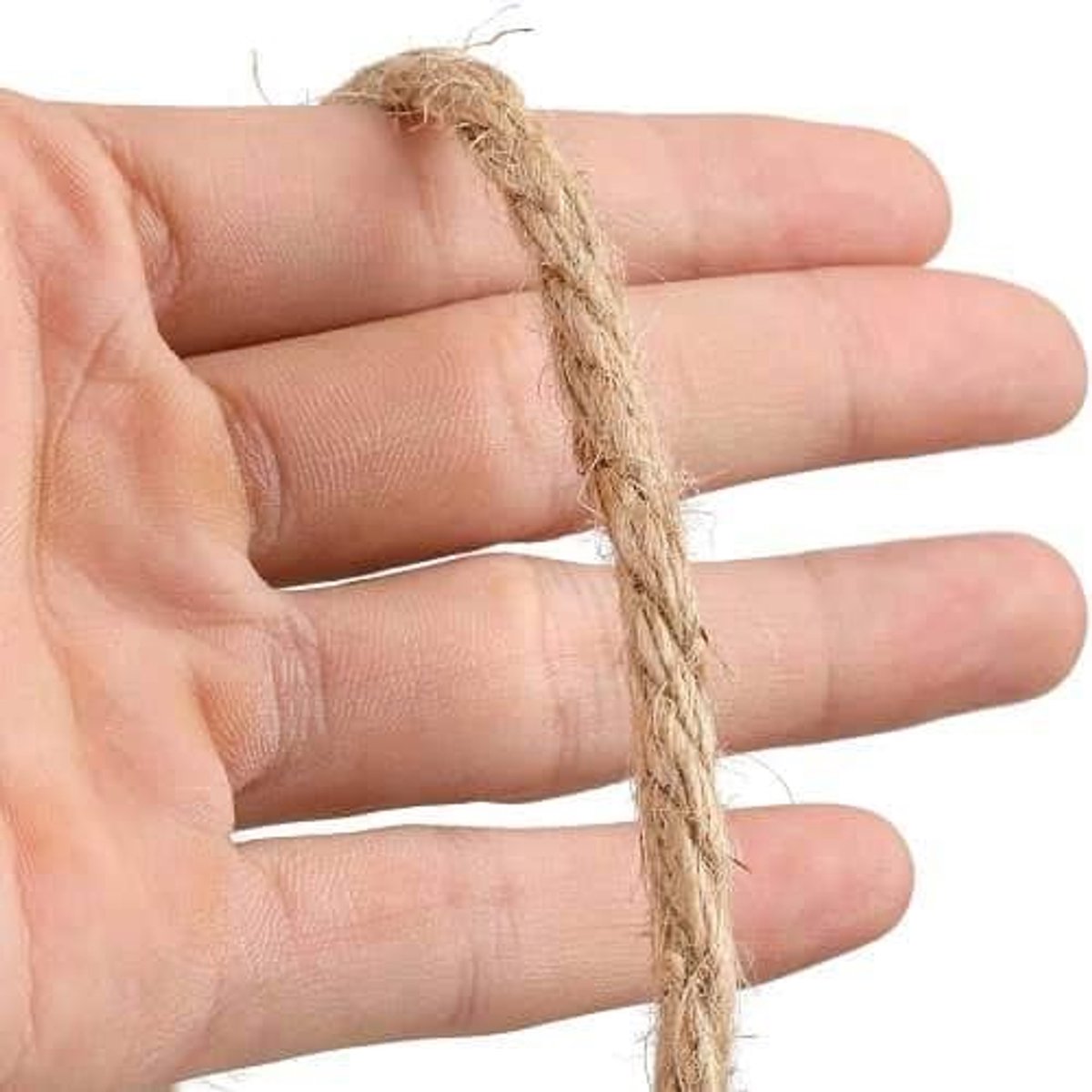 Natuurlijk henneptouw, jute koord, 10 meter lang x 4 mm dik