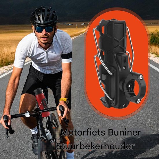 Motorfiets Bekerhouder - Bidonhouder Fiets - Drinken Onderweg - Verstelbare Diameter - 32-8 cm - Zwart — afbeelding 2