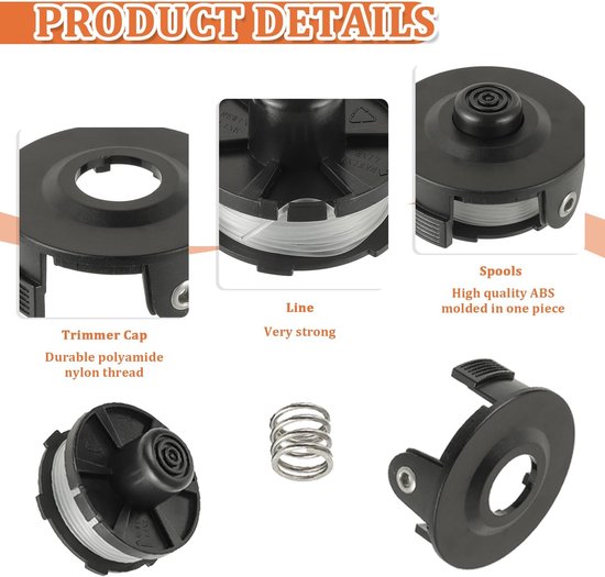 Spoelen voor Makita 196146-9/195858-1 (6 spoelen + 2 doppen + 2 veren) — afbeelding 2