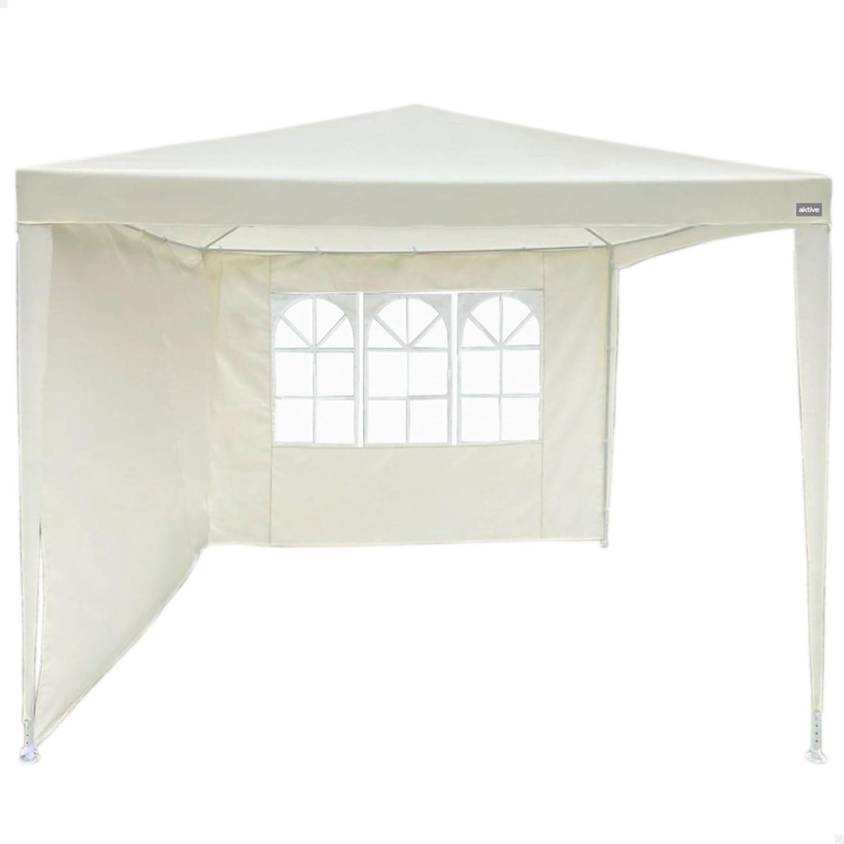 Tuinhuisje 270 x 270 cm - Polyester met stalen frame - Inclusief zijwanden - Ideaal voor buitengebruik - ShopVlot