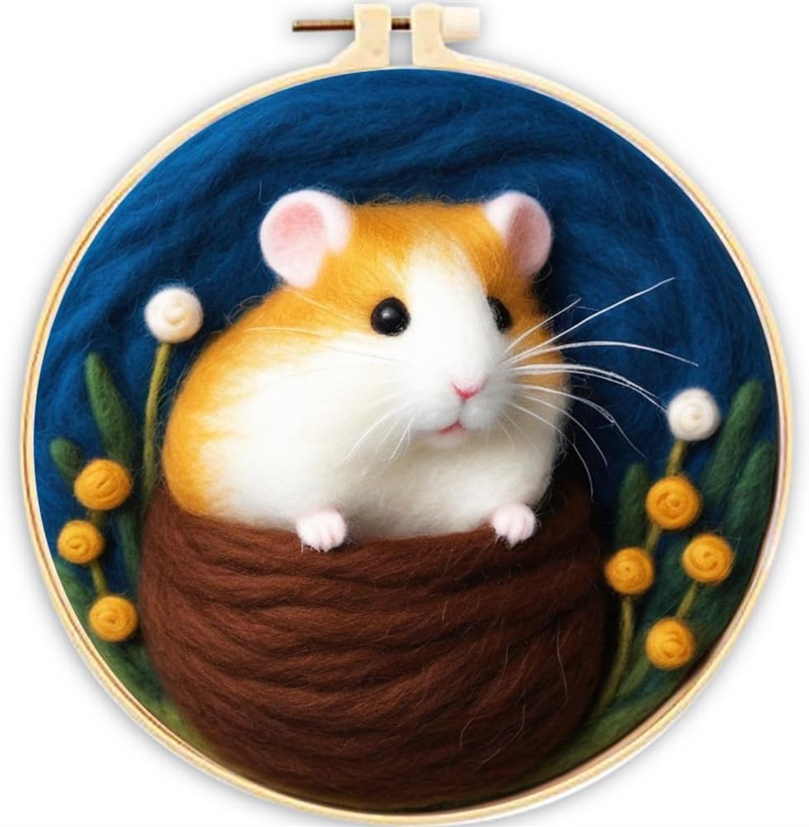 Diy Naaldviltenset voor beginners, muis bloem dier inclusief wol vilt