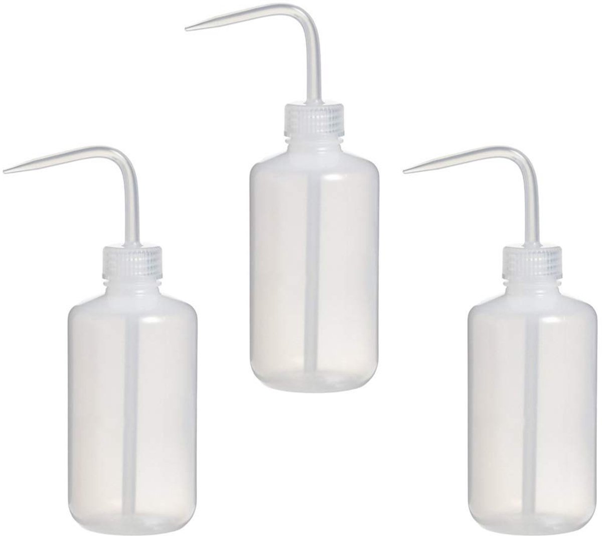 Set van 3 flexibele flessen 250 ml met smalle pipet, van kunststof