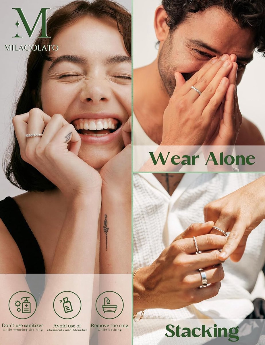 Ringen van sterling zilver met parels, spinnerringen, fidget ringen