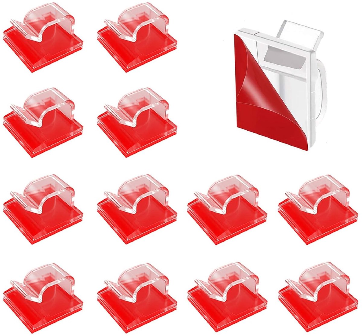 Kabelhouders 100pcs - Zelfklevende kabelclips - Transparant - Voor nette kabels op bureau - SnelShoppen
