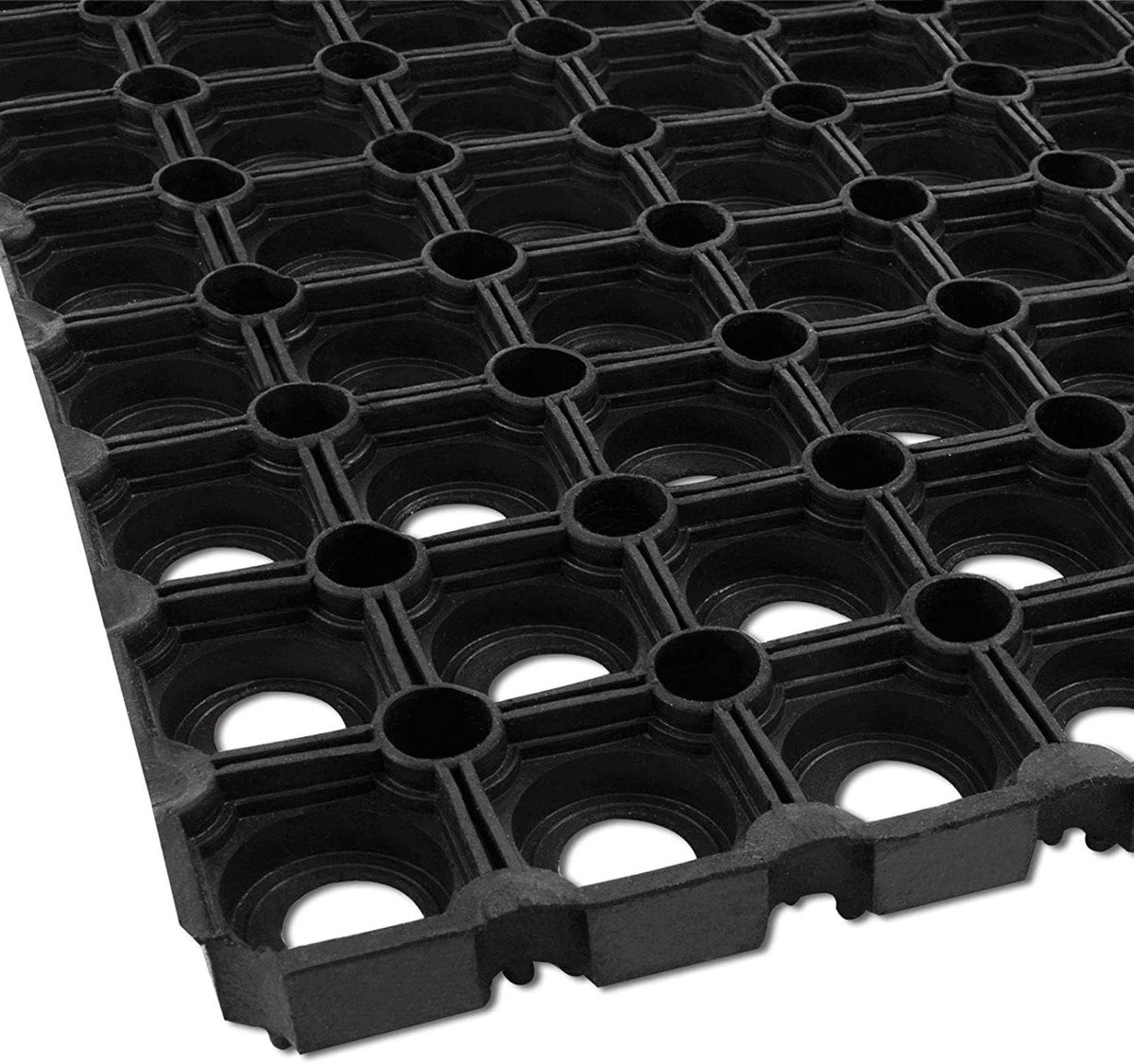 Rubber Gazonmat - Grasbescherming Mat - Tuin Onderhoud - Gras Groeit Door - 100 x 550 cm - Zwart