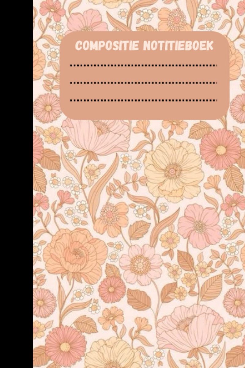Compositie notitieboek 6×9 inch - Floral Fleuri bloemen - 100 pagina's - Perfect voor studenten en tieners - ShopVlot