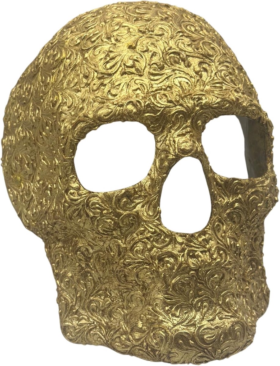 masker in bladgoud, venetiaans masker handgemaakt van papier mache