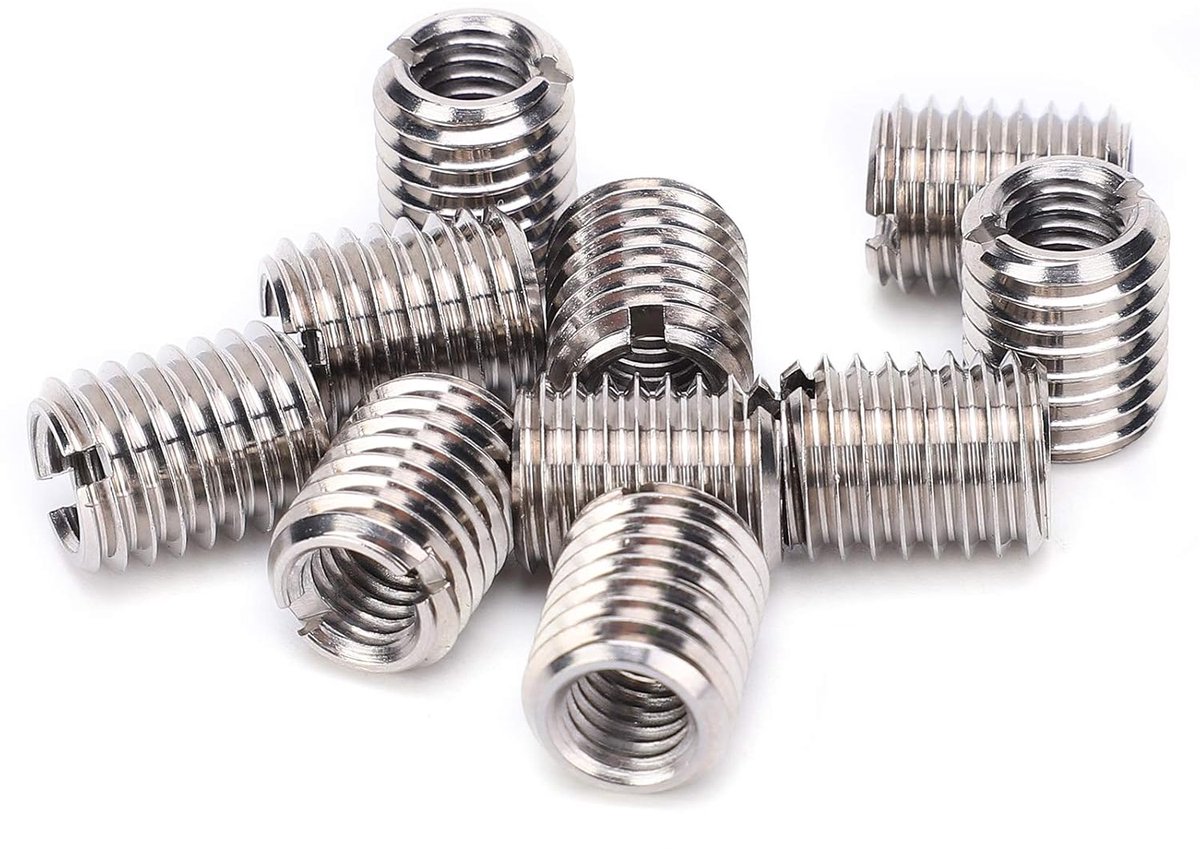10 stuks verloopmoer met schroefdraadinzet, M8 x 1,25 binnendraad en