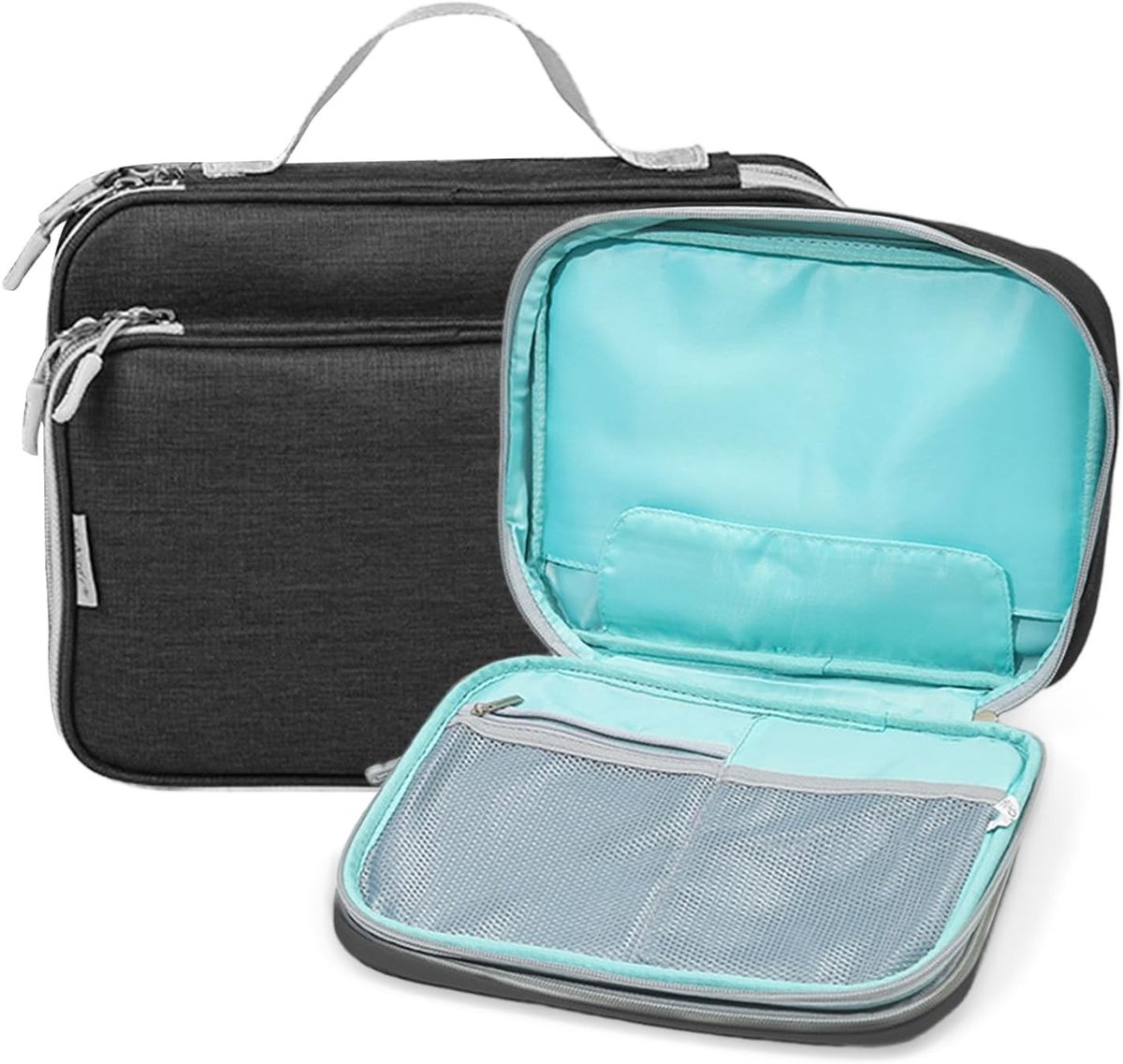Draagbare Waterdichte Kabel Organizer voor Mobiele Telefoons, Powerbanks en Tablets - Perfect voor Opladers en SD Kaarten - Zwart