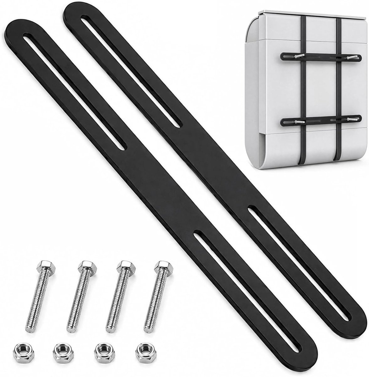 Set van 2 brievenbushouders voor buiten, 280 x 24 mm, bevestiging aan poorten of hekken, duurzaam en weerbestendig