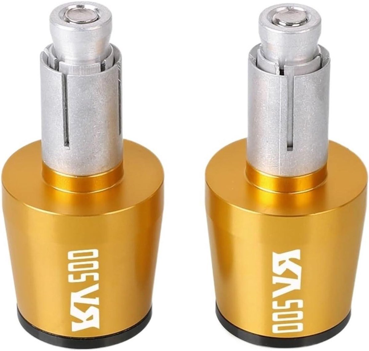 Motorfiets Stuurdoppen - Handvat Gewichten - Motor Rijden - Vibratie Demping - 22mm - Goud en Zwart