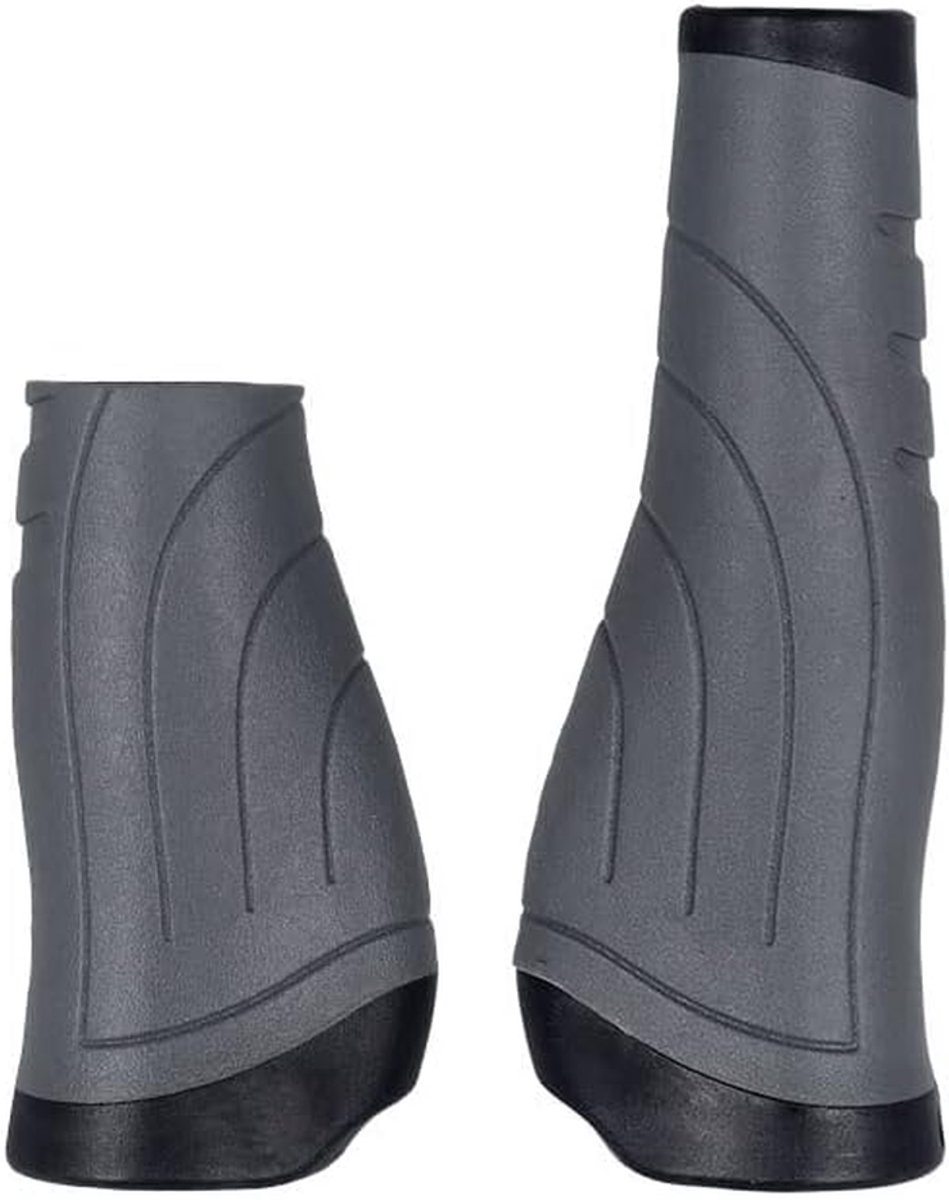 Fietshandvatten - Stuurgrepen Handvatten - Comfortabel Fietsen - Antislip Rubber - 93mm 137mm - Grijs