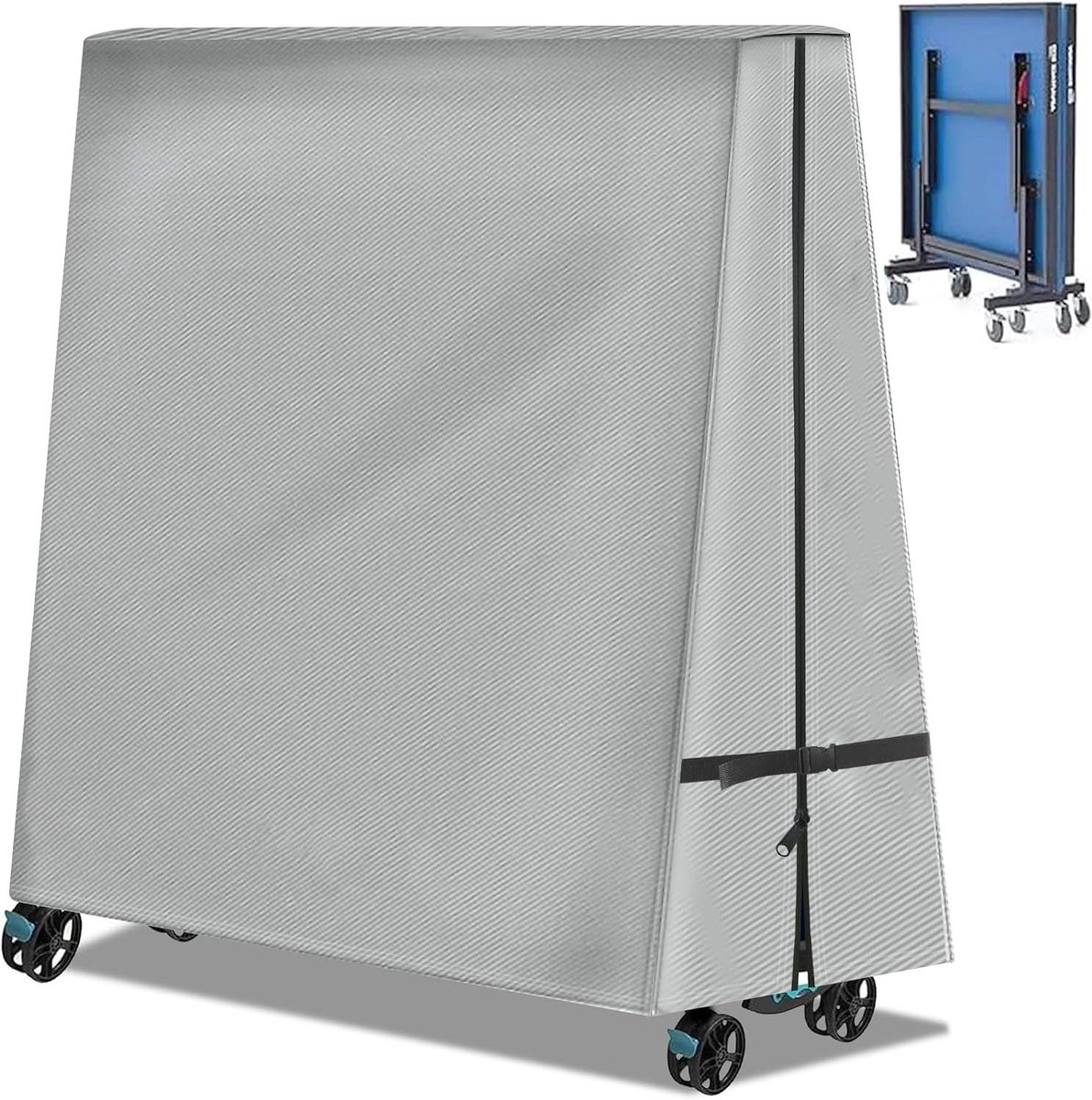 Ping Pong Tafelhoes - Tafeltennis Cover - Tafel Beschermen - 600D Waterdicht - 166 x 72/36 x 186 cm - Grijs