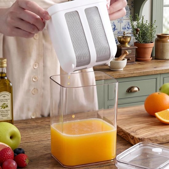 Yoghurtzeef 1800 ml met deksel - Herbruikbare filter voor Griekse yoghurt, sap en kaas maken, 80-mesh maaswijdte — afbeelding 4