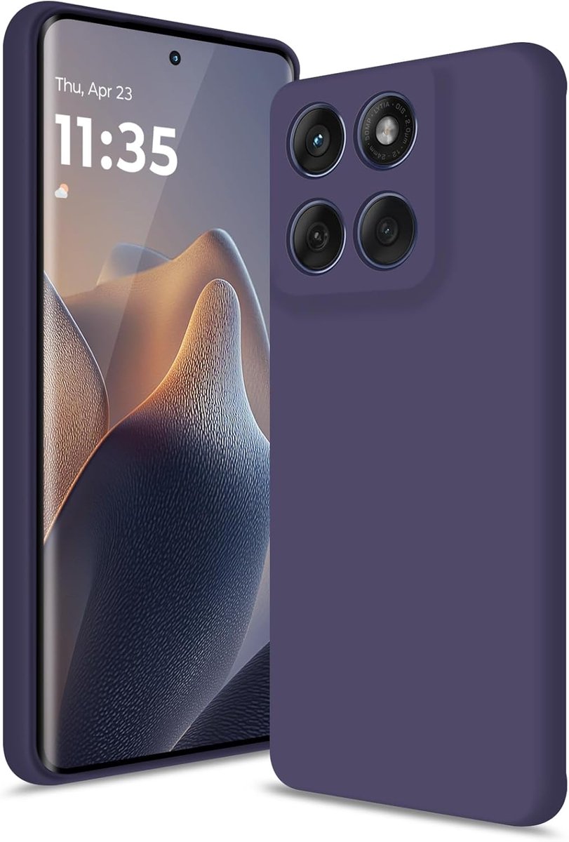 Hoesje voor Motorola Moto Edge 60 fusion, Siliconen Case met Cameralens Volledige Bescherming, Schokbestendige Beschermhoes met Microvezel Voering -Violet Lila