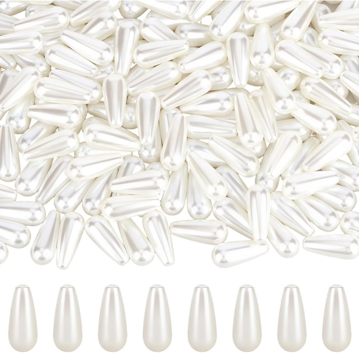 Kralen Witte Imitatie Parel Kralen Abs Plastic Drop Parels Bead Lange