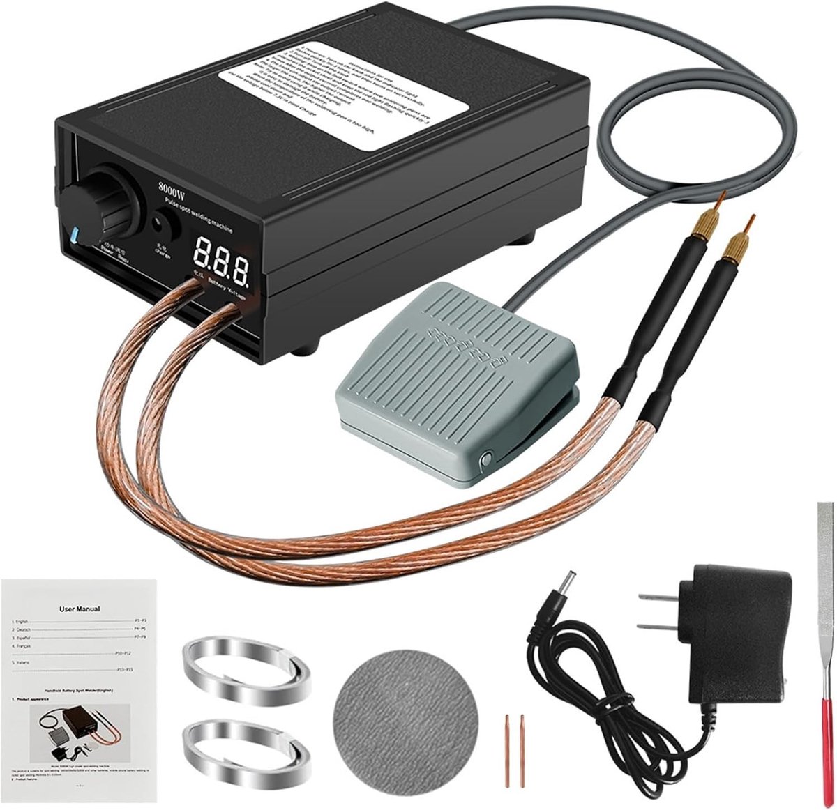 Draagbare 8000W Accu Puntlasmachine voor DIY Projecten - Hoogwaardige Handlasmachine met Verstelbare Instellingen en Nikkelband voor Efficiënte Lastechniek