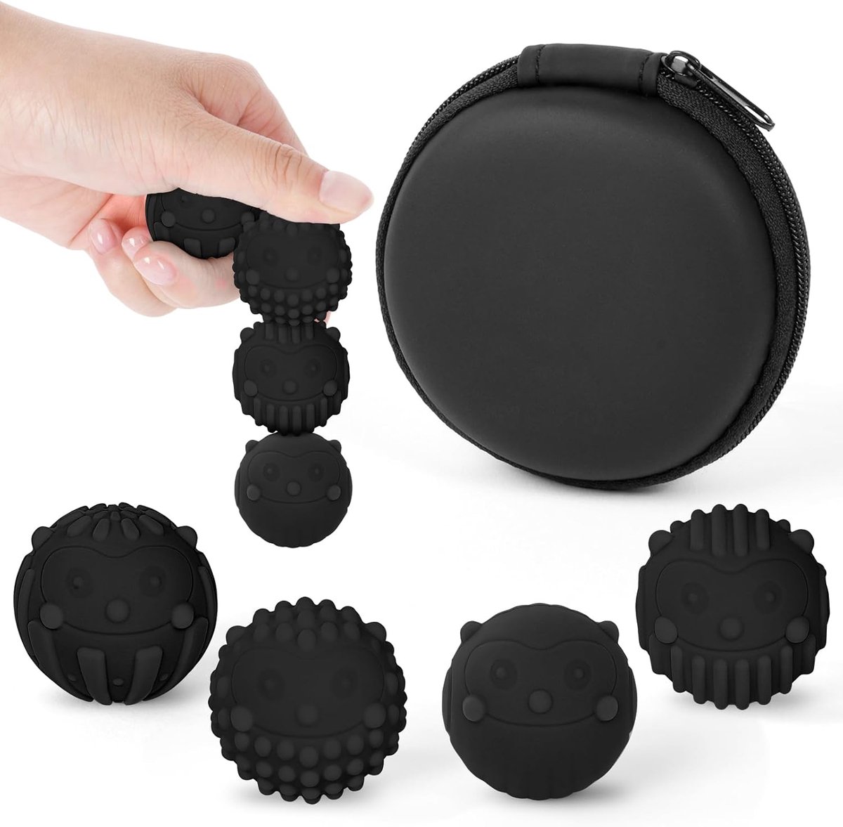 Magnetisch Fidget-Speelgoed, 4 Stuks, Siliconen Anti-Stress Ballen, Dierenthema Magneetballen, Fidget-Speelgoed, Vingerspeelgoed voor Autisme, Sensorisch Speelgoeds voor Volwassenen en Jongeren