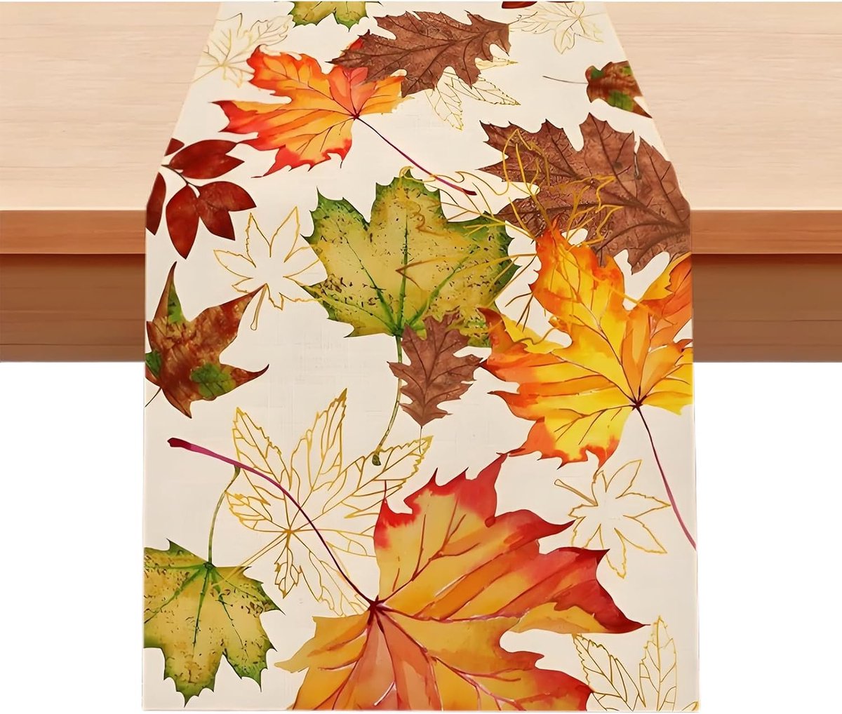 Herfst Tafelloper, Herfst Tafeldecoratie, Wasbaar, Esdoornbladeren