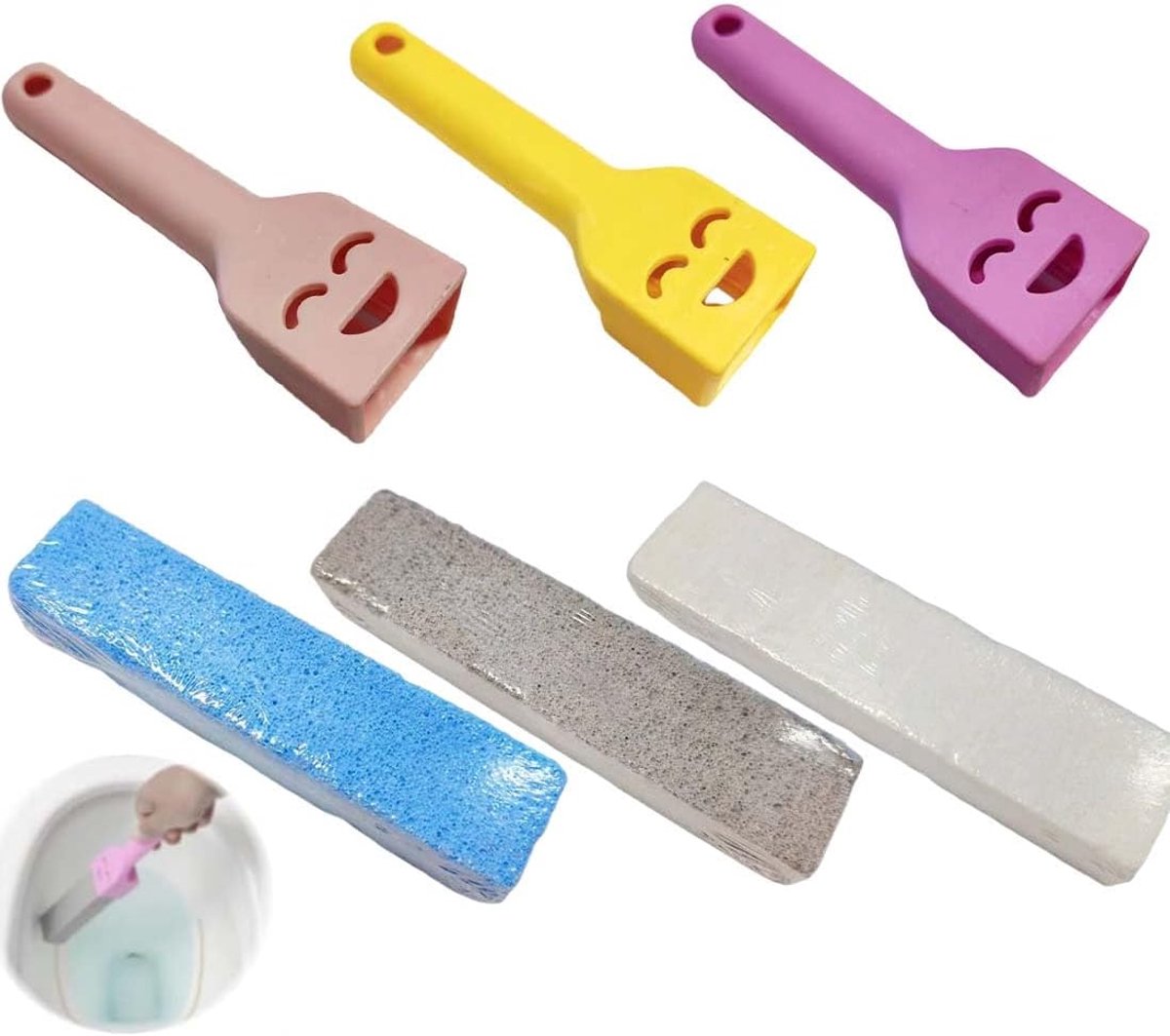 Puimsteen voor Toilet Reiniging - 3 Stuks Met Handgrepen