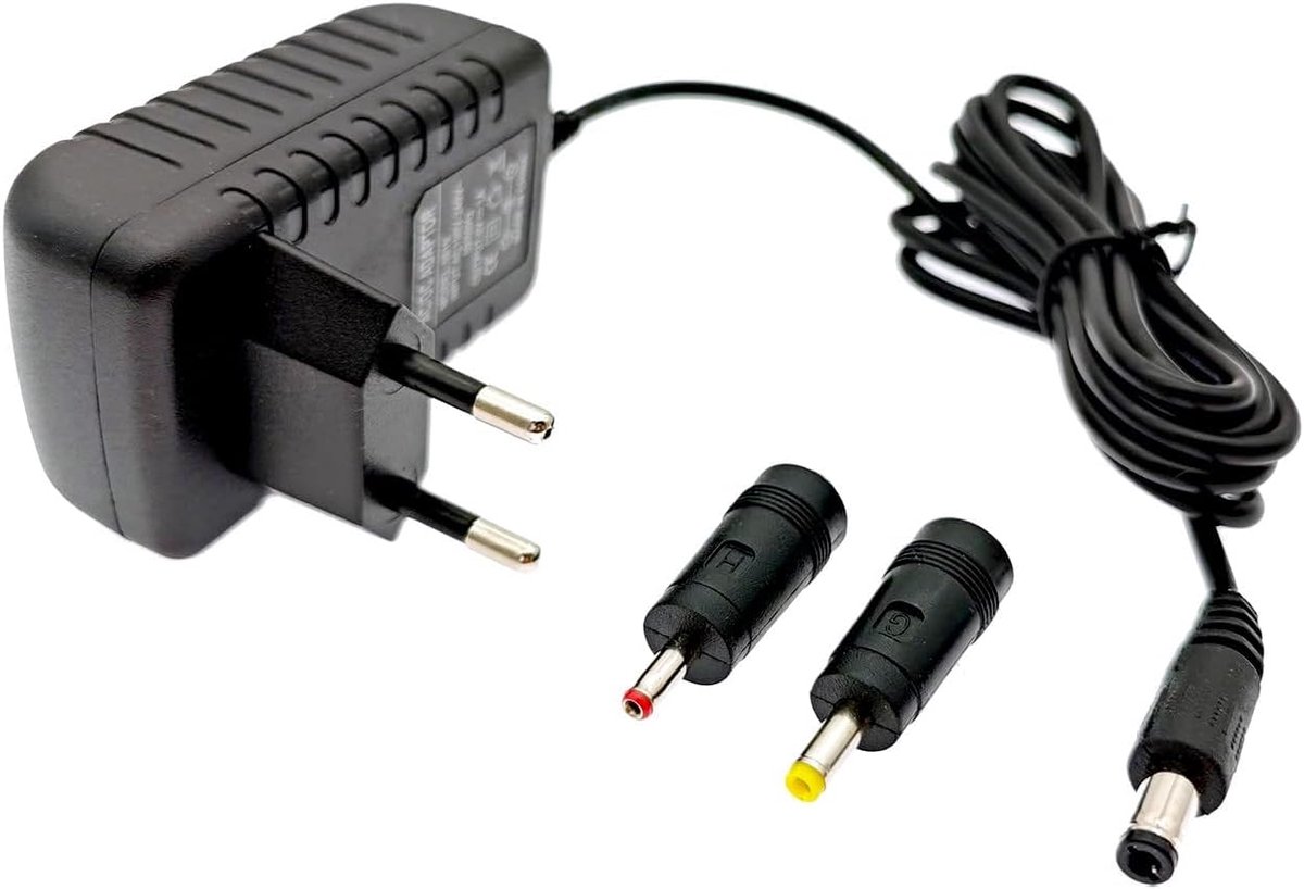 DC 6 V 1 A 1000 mA voedingsadapter, 6 V oplader reservestekker, 6 volt oplaadadapter 5,5 mm x 2,5 mm, met 3,5 mm x 1,35 mm en 4,0 mm x 1,7 mm stekkers