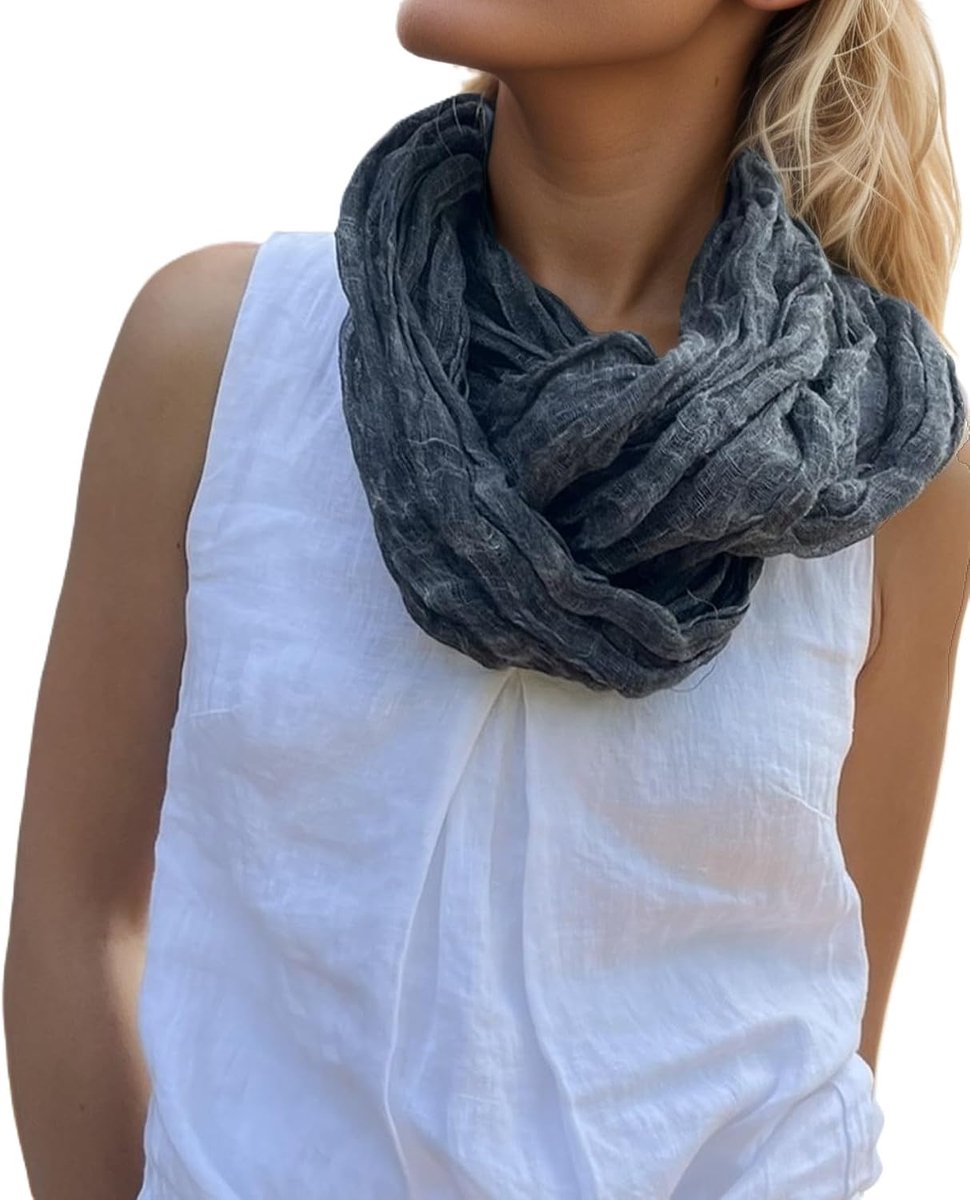 linnen sjaal crinkle look - crinkle met natuurlijke structuur voor