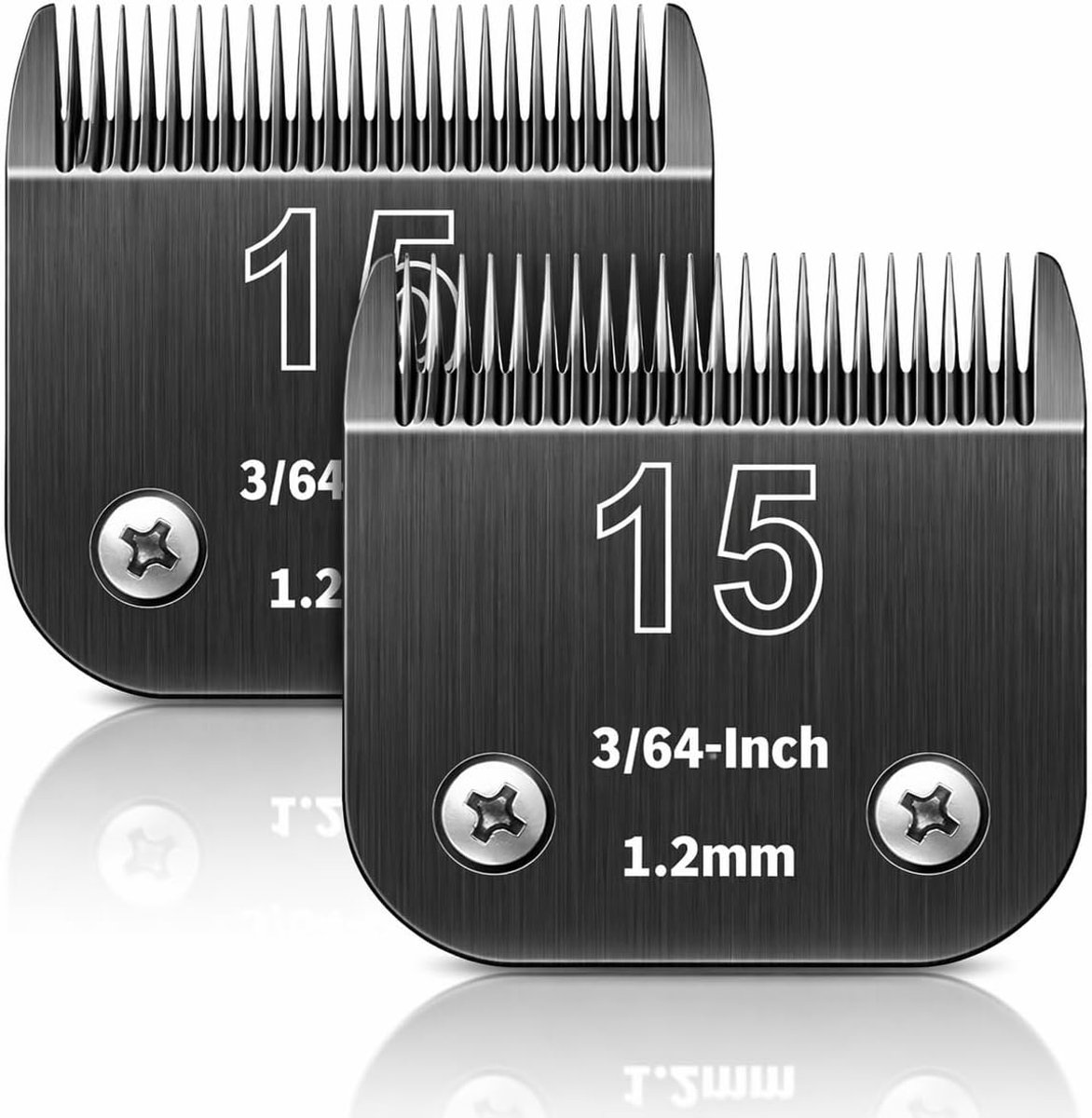 mes voor hondentrimmen, Compatibel met de Heiniger/MOSER Max45 /Andis/Oster A5/Wahl 10KM Series Hondentrimmer, Snijlengte 15 3/64" (1,2mm), Lengte van het mes, 2 stuks Zwart