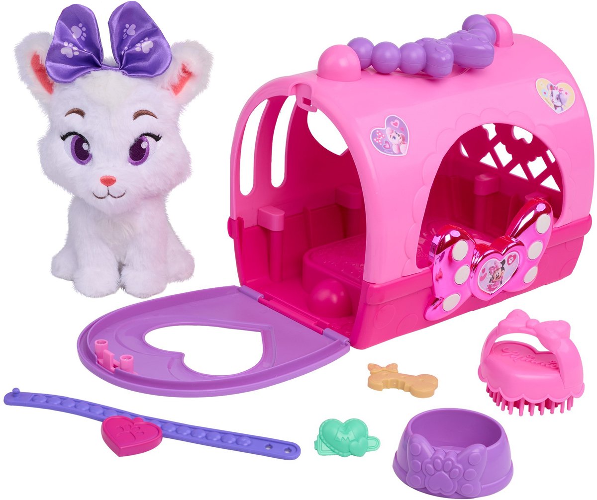 Disney Junior Minnie Mouse - Dierenreismand met Pluchen Kitten - 7-delige Speelset met Accessoires