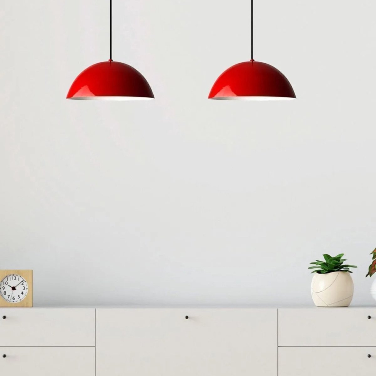 Bamyum hanglamp, industriële Modern stijl, Ø25 cm, rood metalen lamp