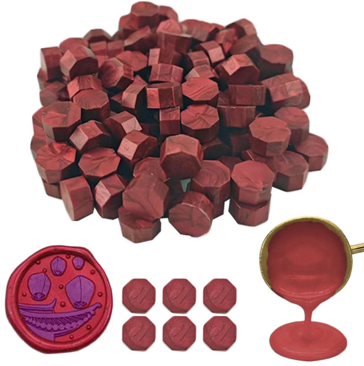 Ioggtser 360 Pcs Octagon Verzegelende Wasparels voor de Stempel van