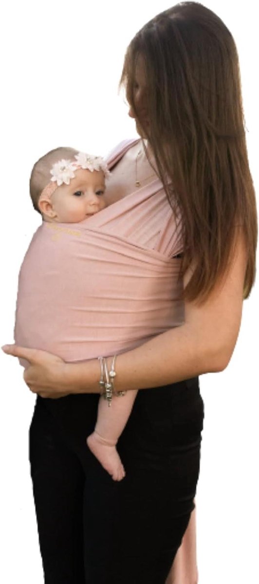 Draagdoek Bamboe - Babydraagzak Elastisch - Baby Dragen - Oeko-Tex Gecertificeerd - 450 cm - Roze