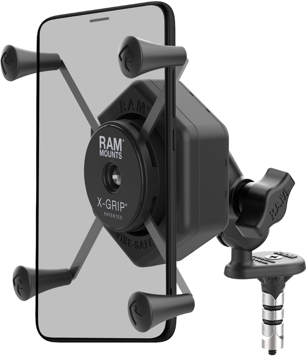X-Grip grote telefoonhouder met Vibe-Safe™ & balhoofdpen-bevestiging