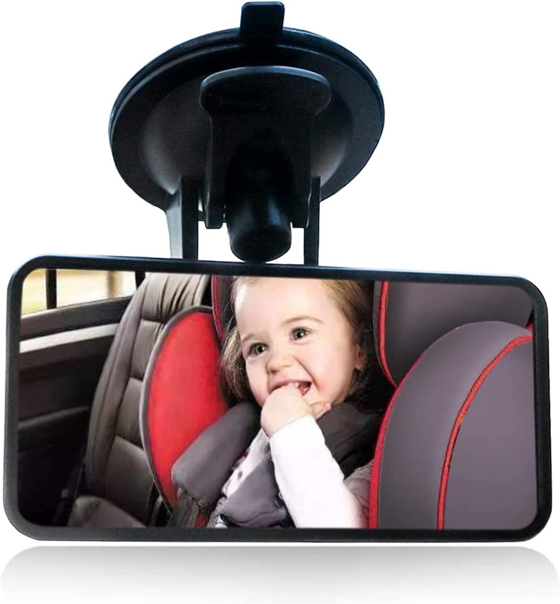 SnelShoppen - Baby Achteruitkijkspiegel, Voorruit Spiegel met Klem, 360° Draaibaar, Onbreekbare Universele Achteruitkijkspiegel voor de Meeste Auto's,