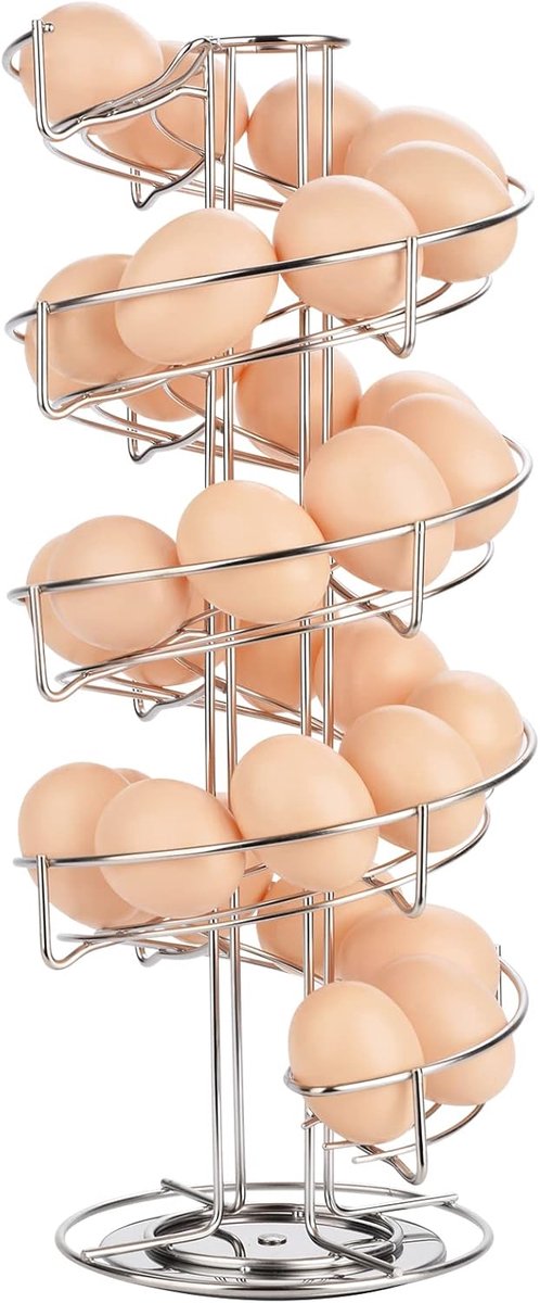 Eierdispenser Roestvrij Staal, Spiralen Eieropslagdispenser Bevat
