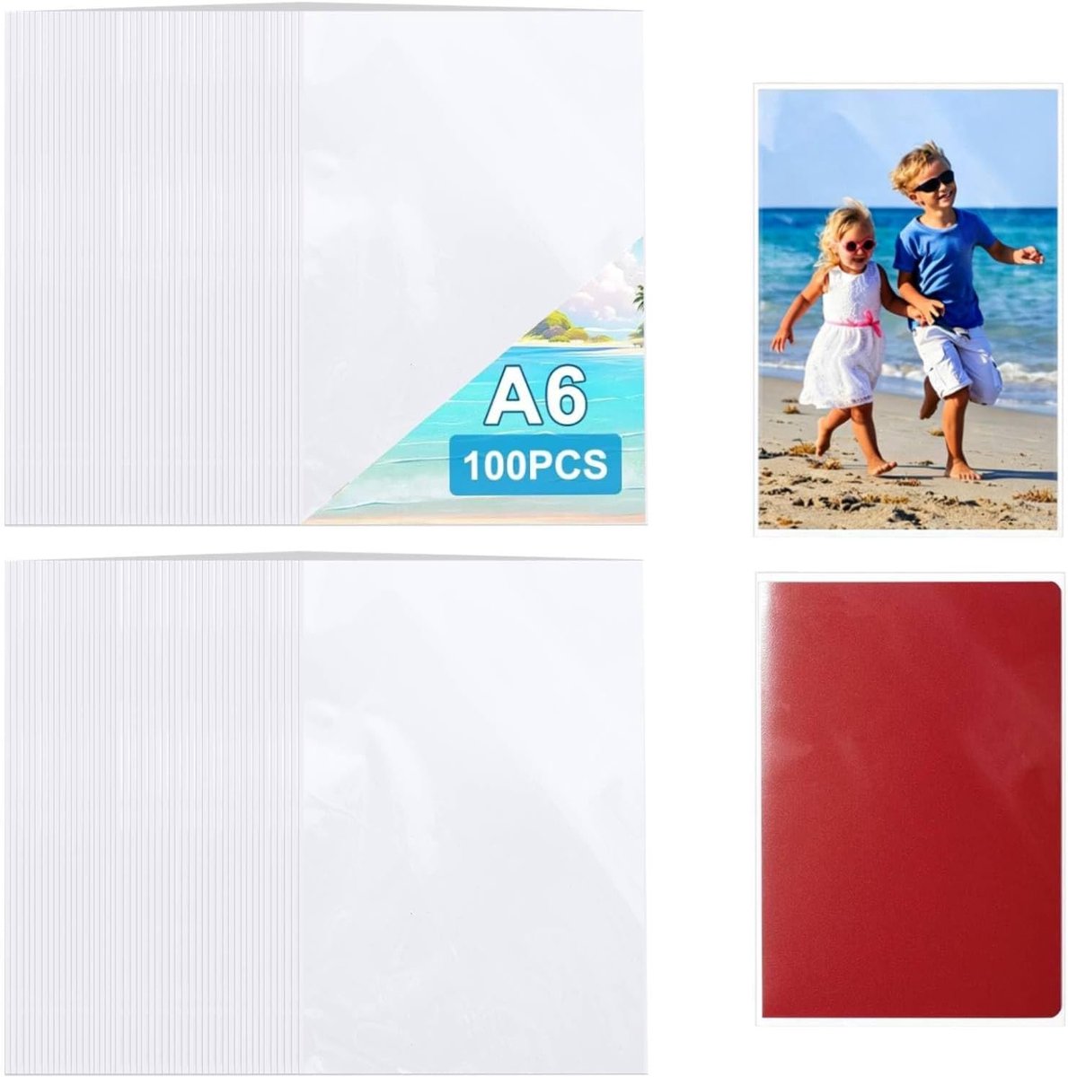 Set van 100 transparante hoezen voor foto's, ansichtkaarten en