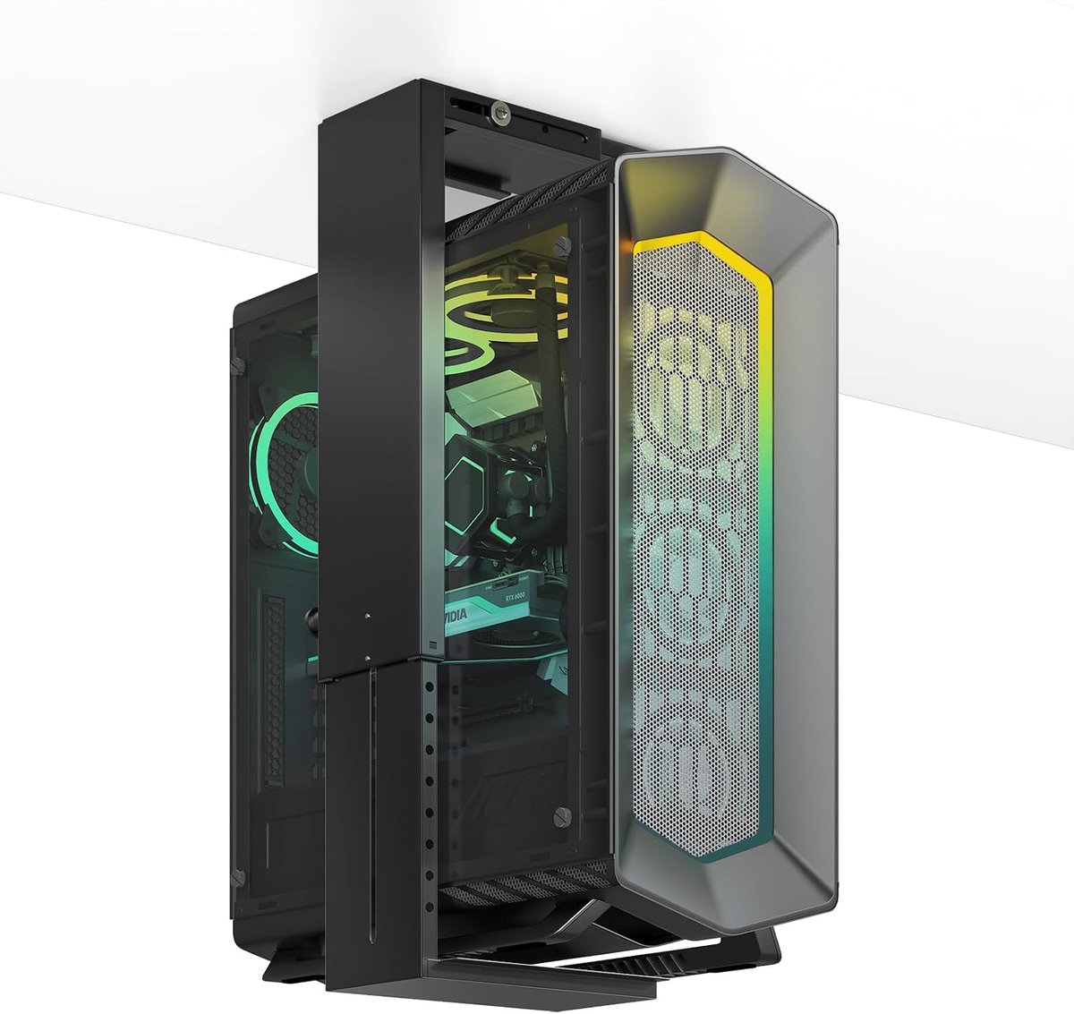 Houder Onder Bureau Verstelbaar in Hoogte en Breedte, PC Tower Houder Bureau voor Mid en Full Tower, Tot 25 kg