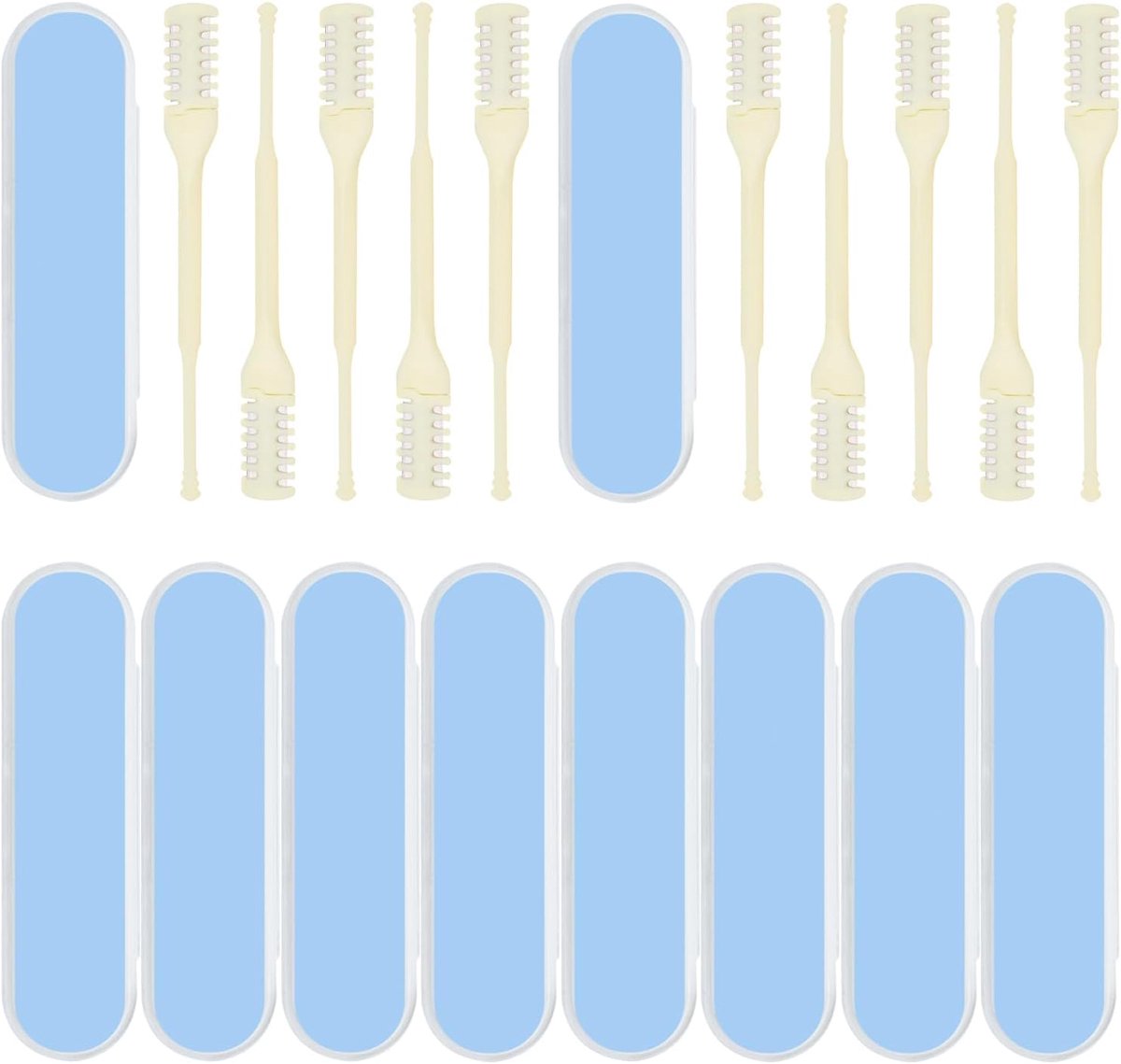 50 stuks 360° roterende neustrimmer voor vrouwen, dubbelzijdige neushaarverwijderaar, 2-in-1 neustondeuse met oorplukker, handmatige draagbare mes-scheertondeuse voor mannen en vrouwen