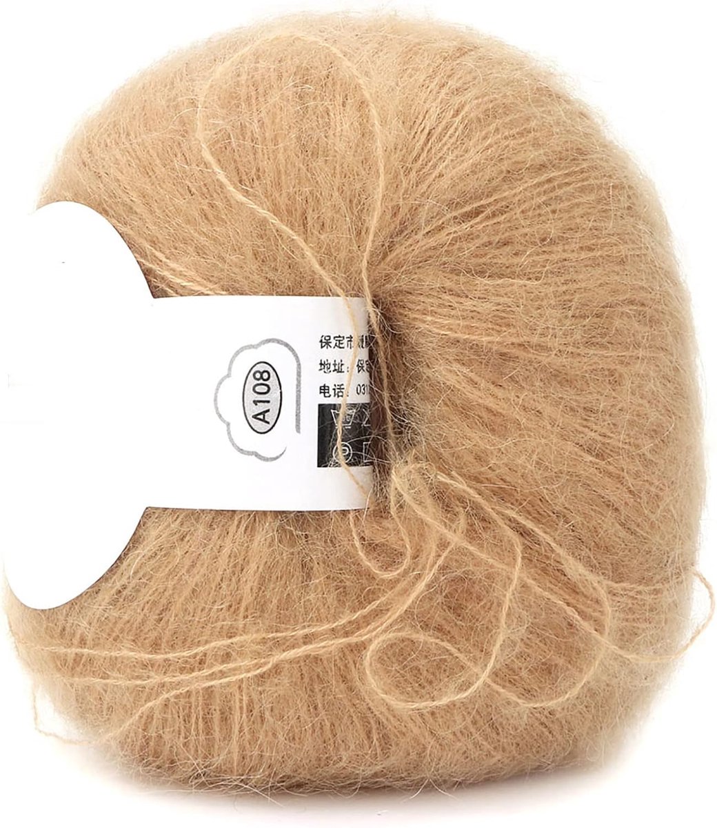 Mohair Breigaren Angora Wol Garen voor Diy Breien Projecten (Kaki)