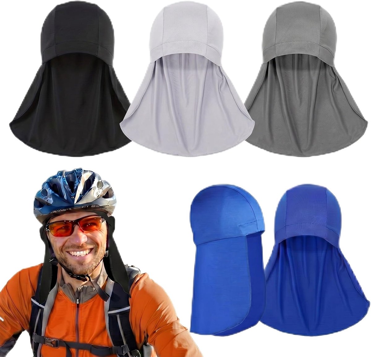 4 Stuks Harde Hoed Liner Met Nek Flap Koeling Schedel Caps Liner