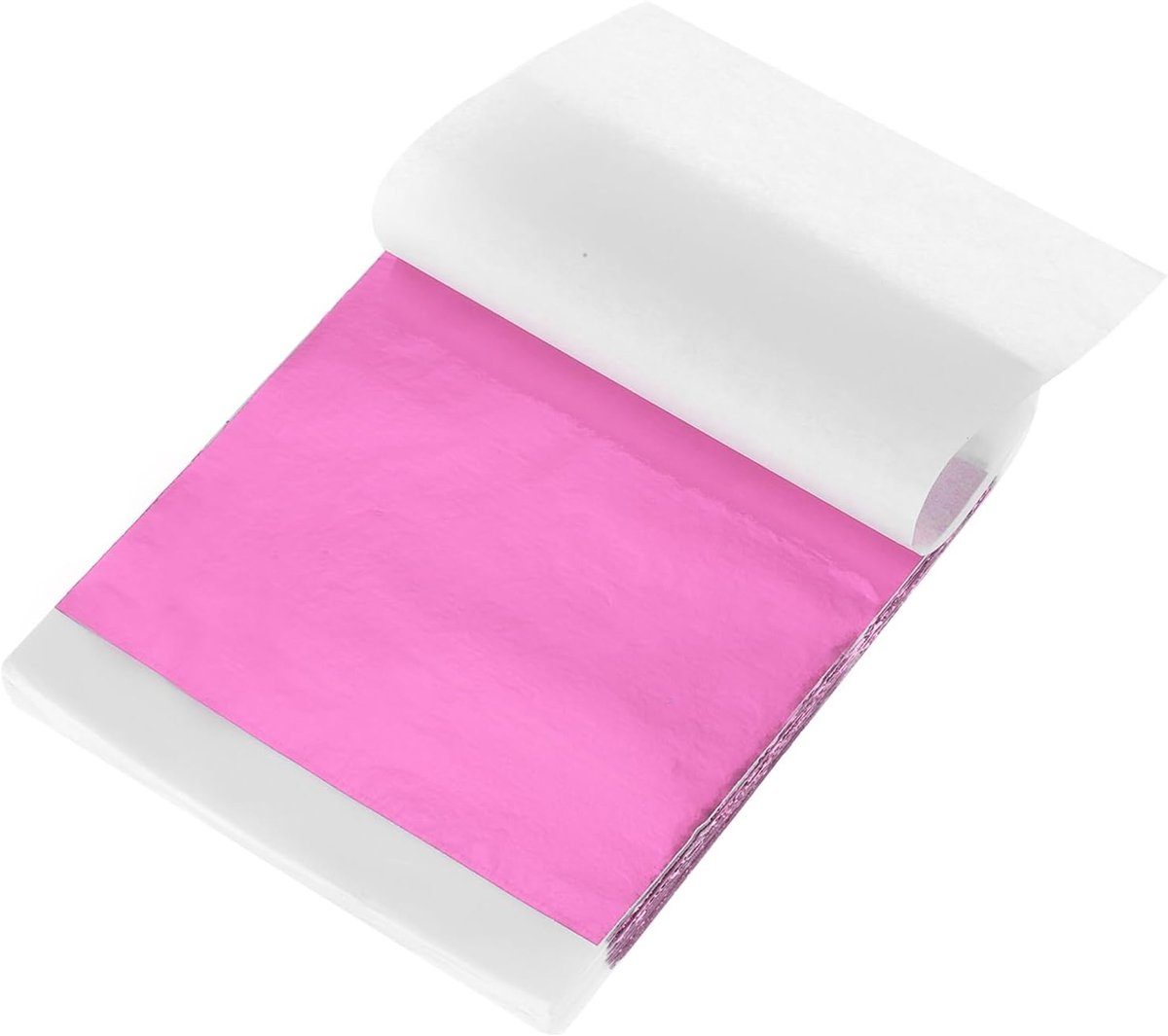 Bladgouden bladeren, 8,9 x 8,9 cm, imitatiegoudfolievellen voor knutselen, fotolijsten, sculptuur, nagels en doe-het-zelf kunstdecoratie, roze